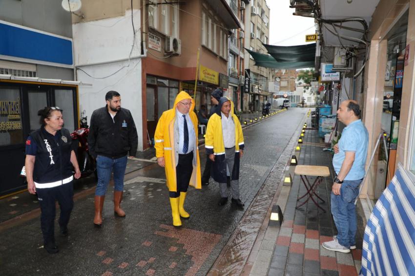 Başkan Ertaş, yağmurla mücadelede sahada