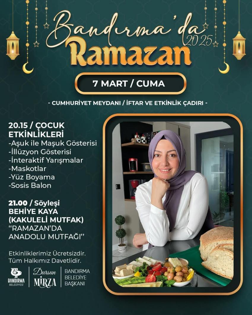 BANDIRMA BELEDİYESİ RAMAZAN AYI ETKİNLİK PROGRAMI