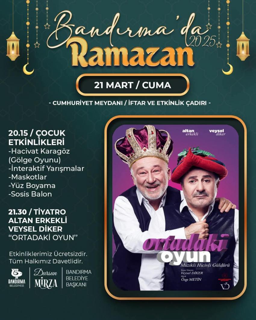 BANDIRMA BELEDİYESİ RAMAZAN AYI ETKİNLİK PROGRAMI