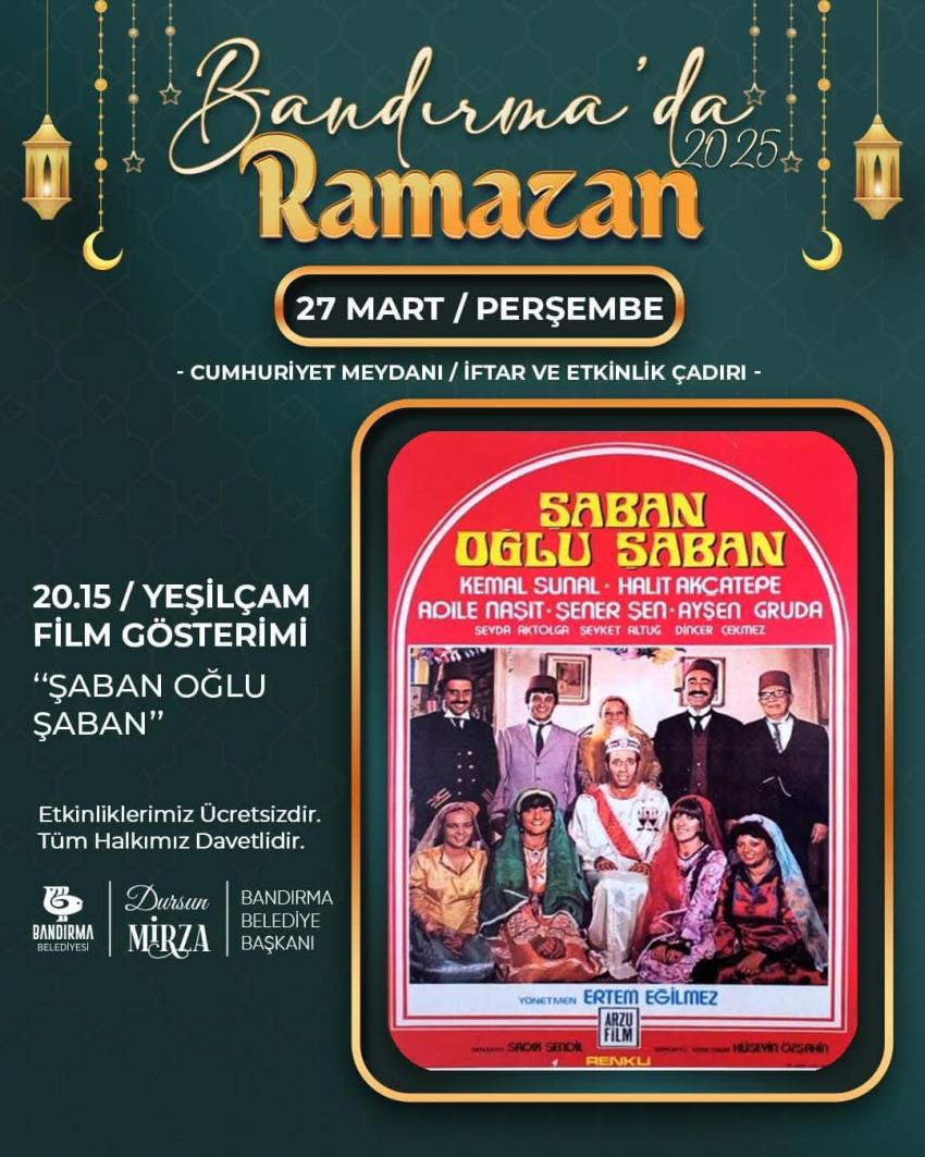 BANDIRMA BELEDİYESİ RAMAZAN AYI ETKİNLİK PROGRAMI