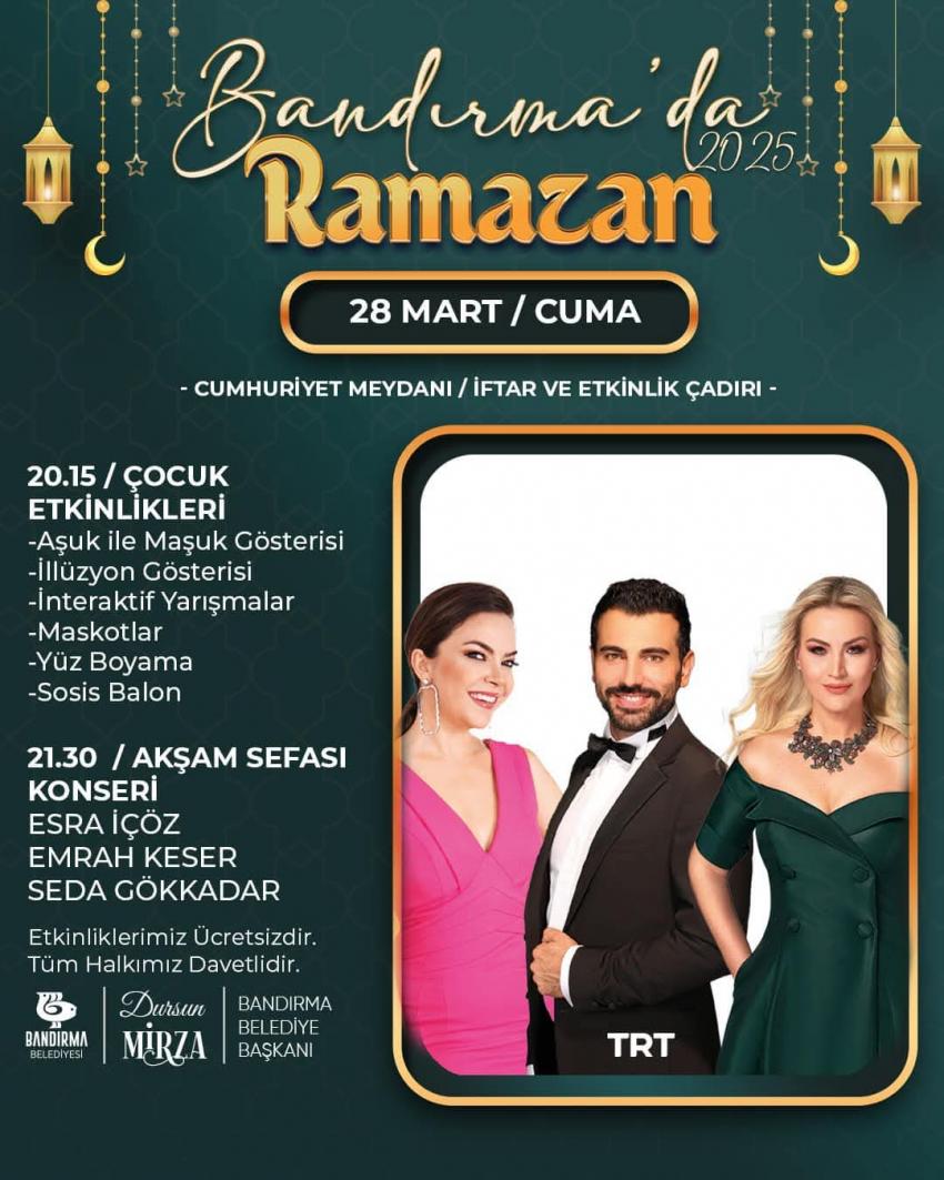 BANDIRMA BELEDİYESİ RAMAZAN AYI ETKİNLİK PROGRAMI