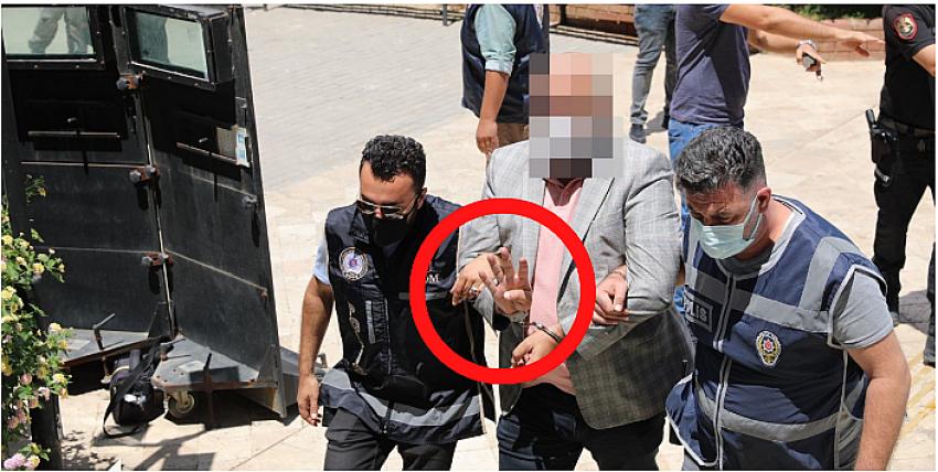 CHP'li başkana saldırdı, adliyeye 'Rabia' ile girdi