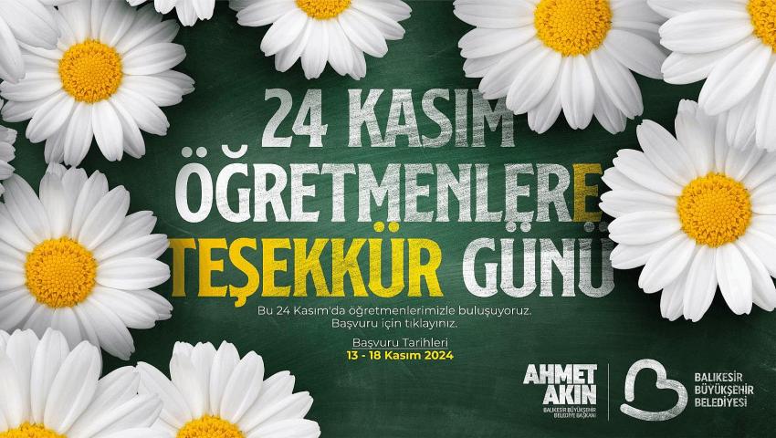 24 Kasım’da Öğretmenlere Teşekkür buluşması