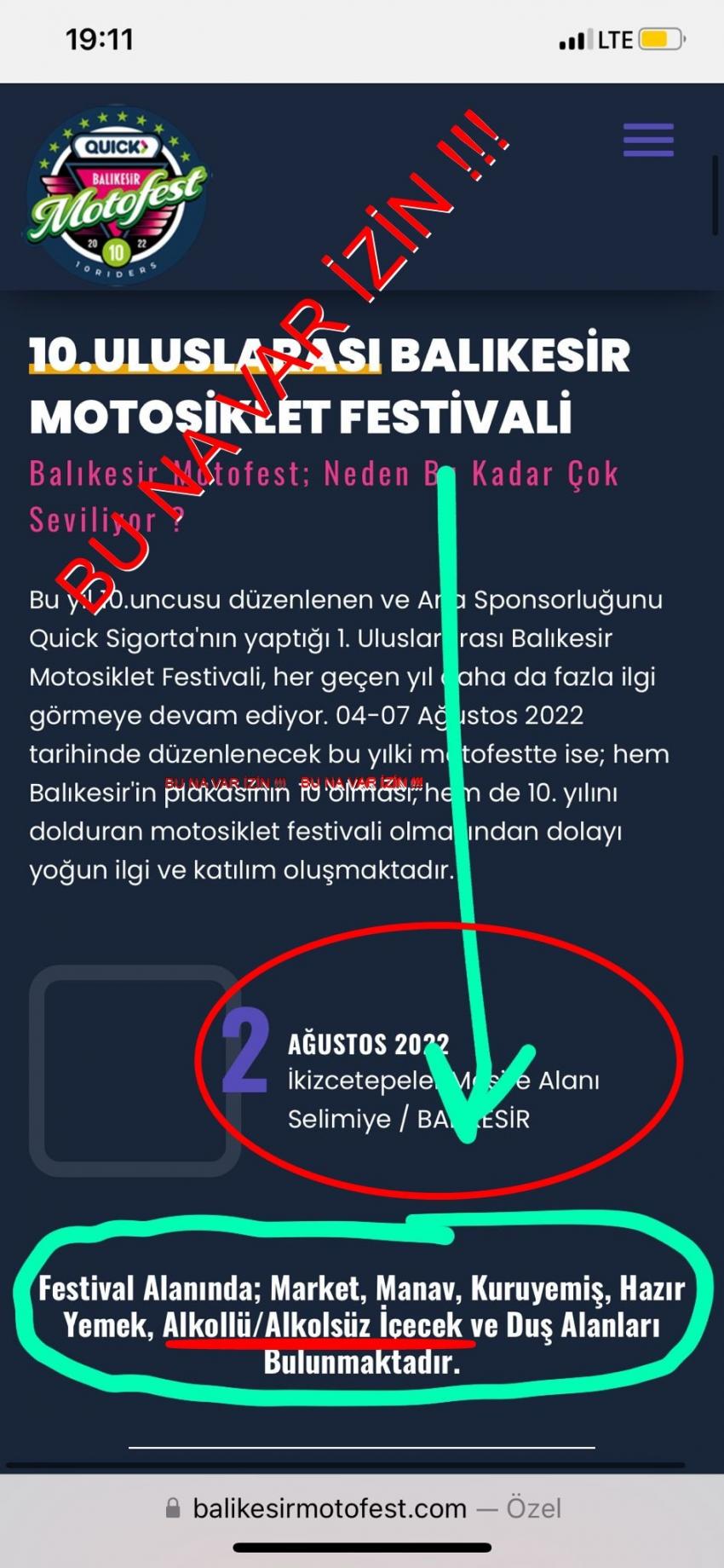 BURHANİYE ZEYTİNLİ ROCK FESTİVALİNE İZİN ÇIKMADI