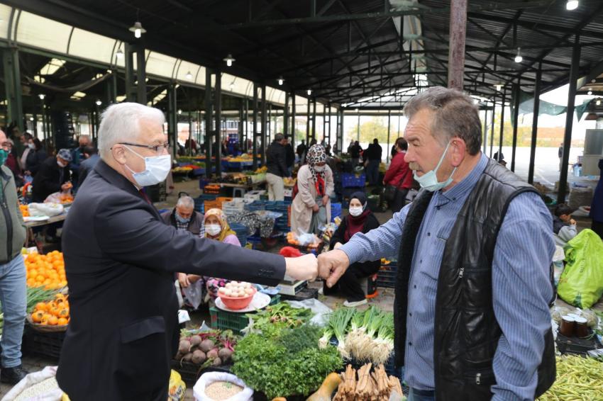 “DEVECİLER’DEN PAZAR ESNAFINA ZİYARET”