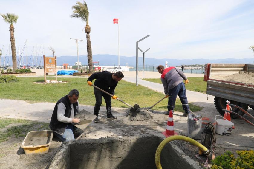 BURHANİYE BELEDİYESİ FEN İŞLERİ EKİPLERİ ÇALIŞMALARINI SÜRDÜRÜYOR