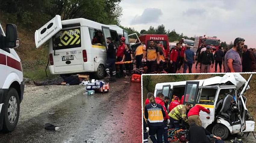 BALIKESIR'DE MINIBÜS İLE KAMYON ÇARPIŞTI, 6 KIŞI ÖLDÜ, 12 KIŞI YARALANDI