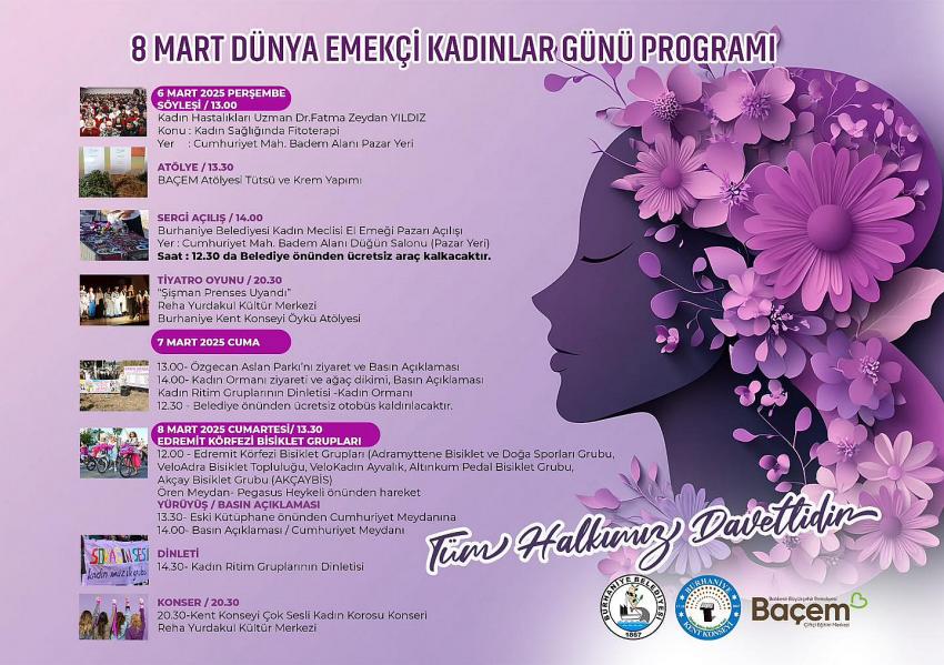 BURHANİYE’DE “8 MART ETKİNLİKLERİ” 3 GÜN SÜRECEK