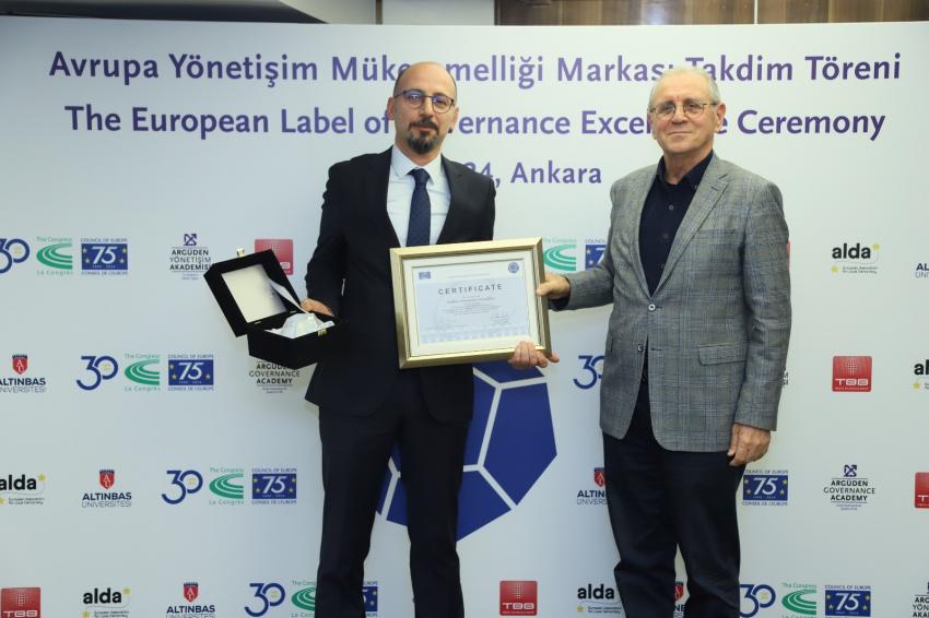 Büyükşehir’e “Avrupa Yönetişim Mükemmelliği Markası” ödülü