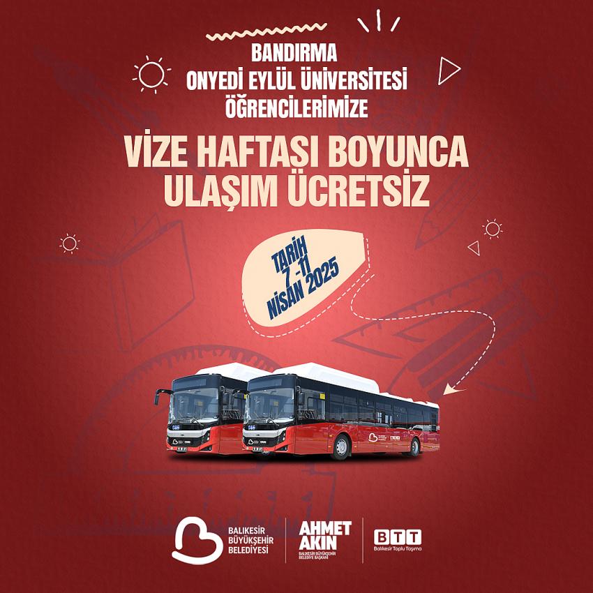 Başkan Akın, üniversitelilerin sınav haftasında ulaşımı ücretsiz yapıyor