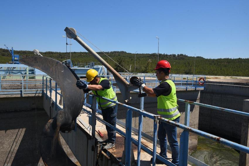 Başkan Akın’ın önderliğinde BASKİ Atıksu Arıtma Tesislerine Detaylı Bakım Yapıyor