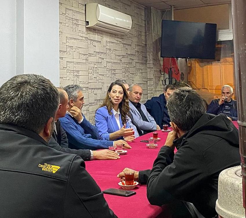 CHP KEMALPAŞA BELEDİYE BAŞKAN ADAY ADAYI ARZU KÜLLAHCIOĞLU ALTINTOZ STK ZİYARETLERİNİ SÜRDÜRÜYOR