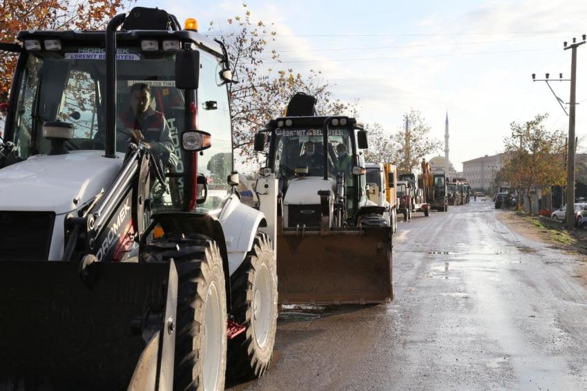 EDREMİT BELEDİYESİ YOL SEFERBERLİĞİ BAŞLATTI