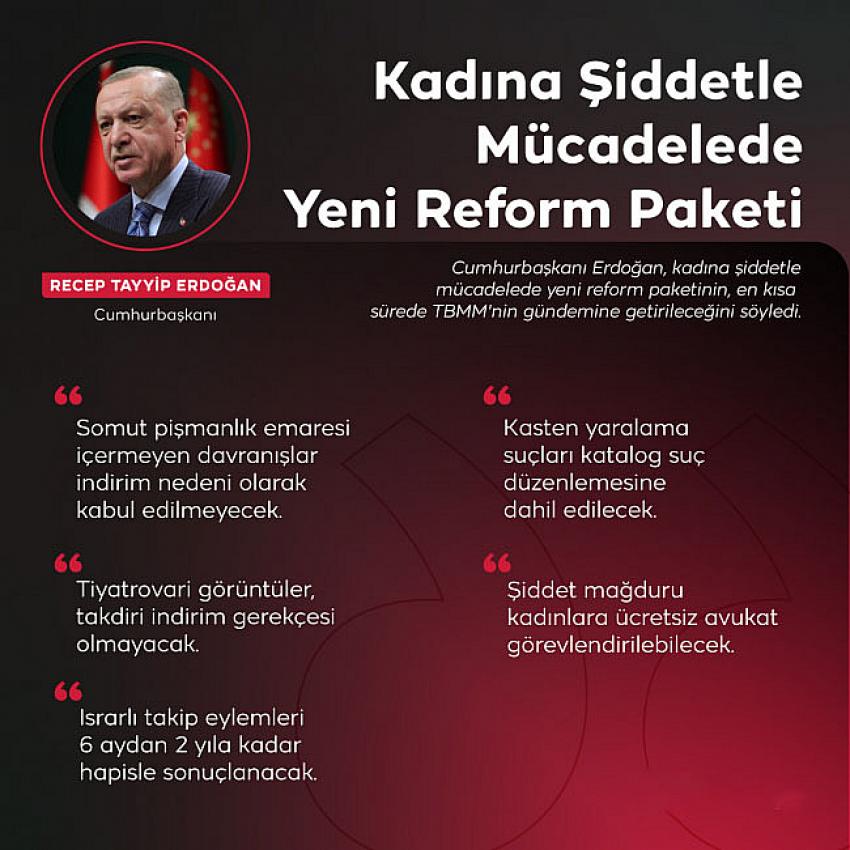 CUMHURBAŞKANI ERDOĞAN: KADINA KARŞI IŞLENEN SUÇLARDA CEZALAR DAHA DA ARTIRILACAK