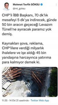 GÖKSU’DAN İMAMOĞLU’NA TEPKI: YANDAŞA YEDIRMEKTEN PROJELERE HARCAYACAK PARA BULAMIYOR