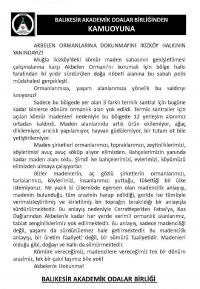 AKBELEN ORMANLARINA DOKUNMAYIN! İKİZKÖY HALKININ YANINDAYIZ!