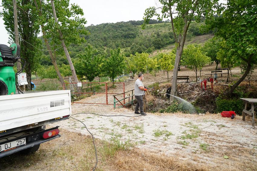 81 Kırsal 13 Merkez mahalle ekipler tarafından ilaçlanıyor