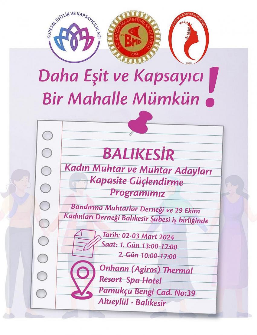 Kadın Muhtar ve Muhtar Adayları Kapasite Geliştirme Programı